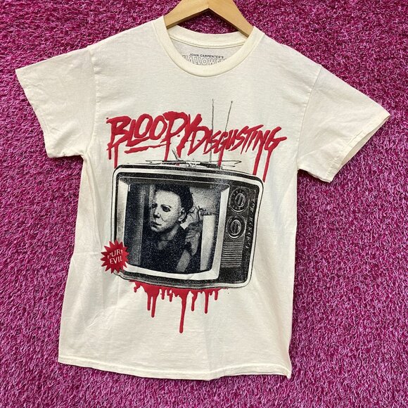Bloody Disgusting x Michael Myers Double Sided Horror T-Shirt Medium - Picture 3 of 5